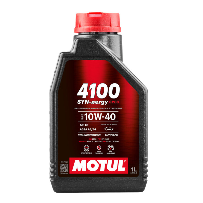 1L Huile Motul 10W40 4100 Syn-nergy Spec (Mercedes, PSA, Renault, Volkswagen)